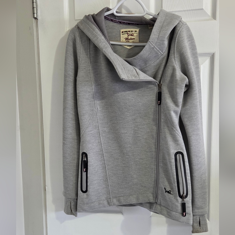 Gray Asymmetrical Zip Jacket